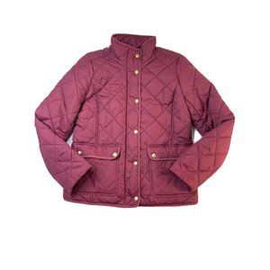 J. Crew Factory Quilted Puffer Jacket in Plum